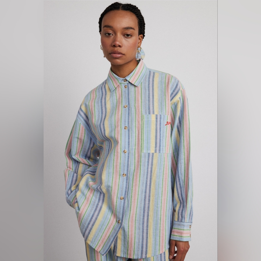 Damson Madder Skyla Shirt Multi Stipe US10/UK14 NWT